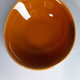 Set of 5 oval orange-yellow ceramic bowls from Faïencerie S