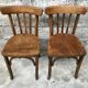 Pair of bistro chairs troquet Parisien in curved wood 1950