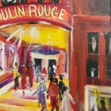 Signed painting of the Moulin Rouge