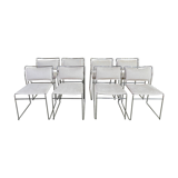 8 1970 chairs in chromed metal "made an Italy" restored