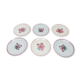Set 6 assiettes plates fleurs