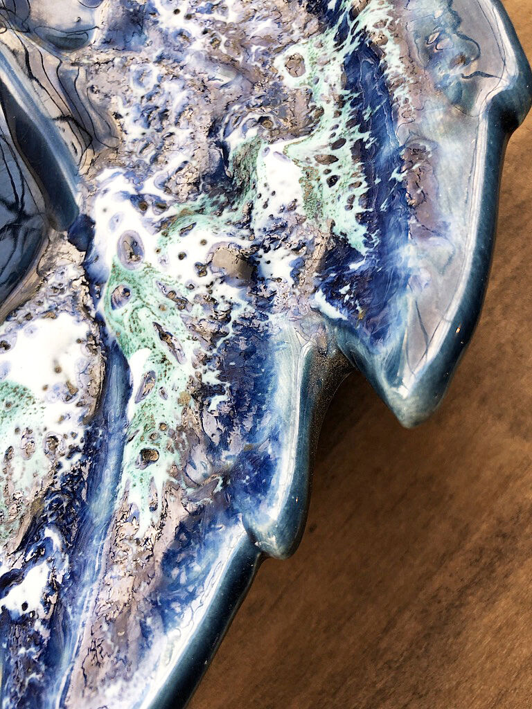 Vallauris blue ceramic sheet dish