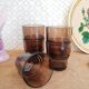 Lot de 5 verres fumés vereco empilable années 70 vintage