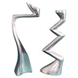 Matthew Hilton Zig Zag & Swan aluminium candle holders