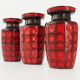 Suite of 3 vintage Scheurich vases 1970