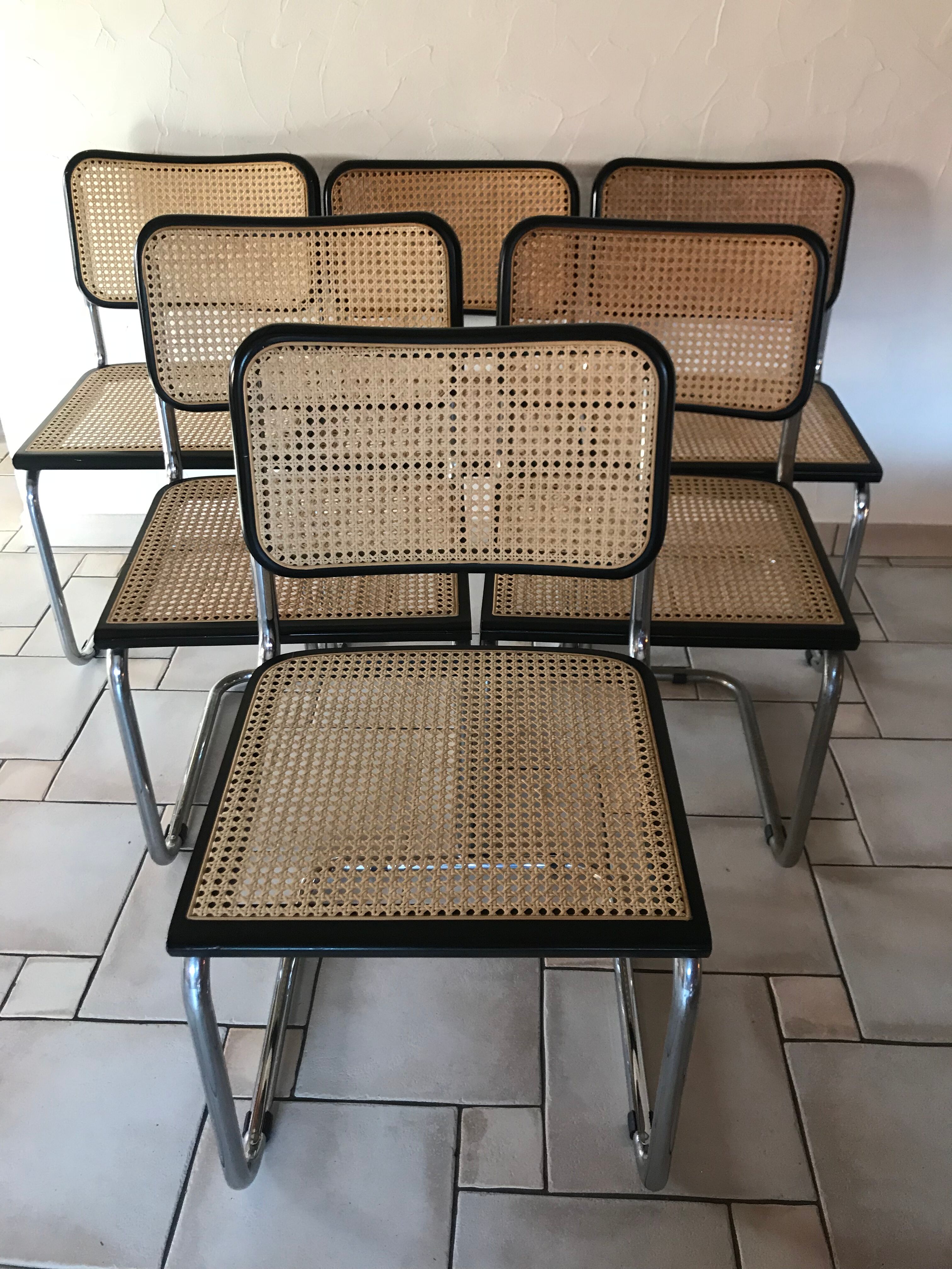 Set of 6 chairs Marcel Breuer cesca model b32