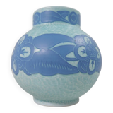 Art Deco Vase Gustavsberg Sgraffito Josef Ekberg, Sweden, 1922