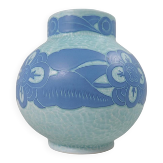 Art Deco Vase Gustavsberg Sgraffito Josef Ekberg, Sweden, 1922