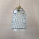 Pair of vintage molded pressed glass pendant lights