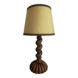 Antique lamp in twisted turned wood