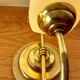 Pair of sconces with a light arm, brass and white opaline 1960.