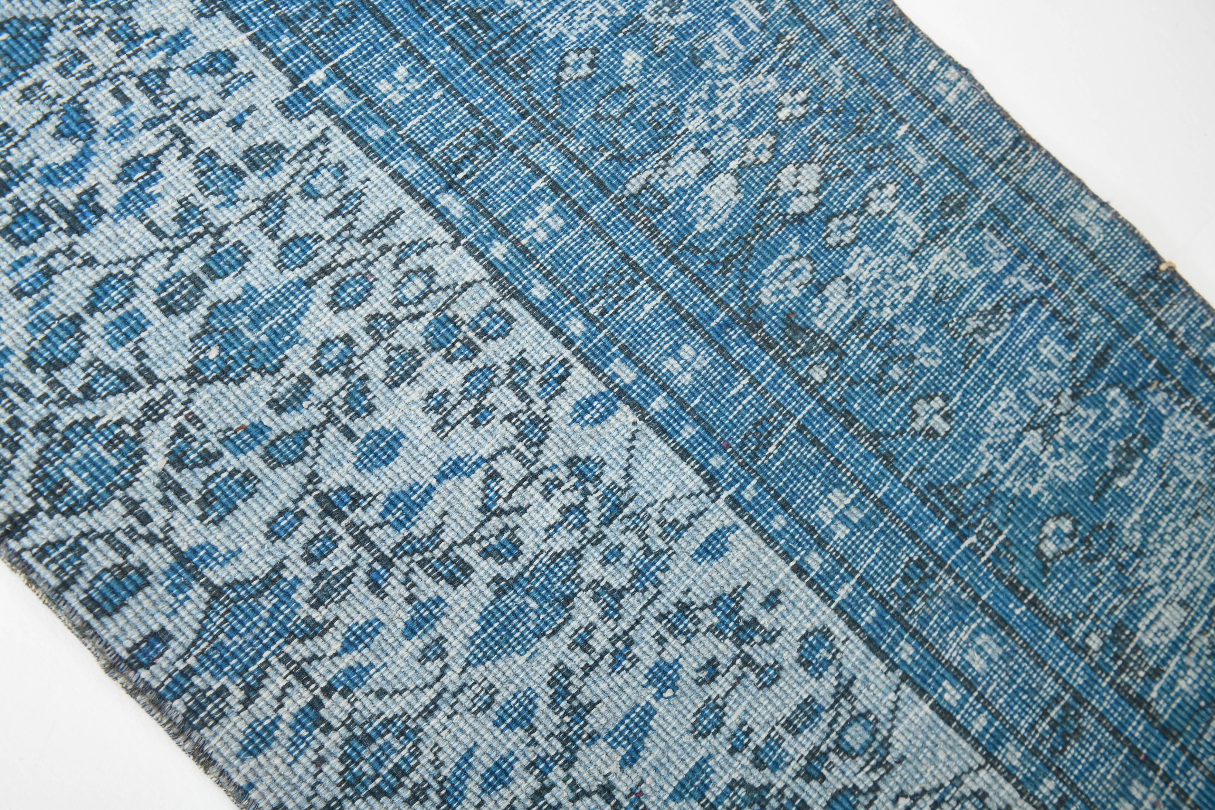 2x5 Blue Small Size Vintage Runner Rug, 61x134Cm