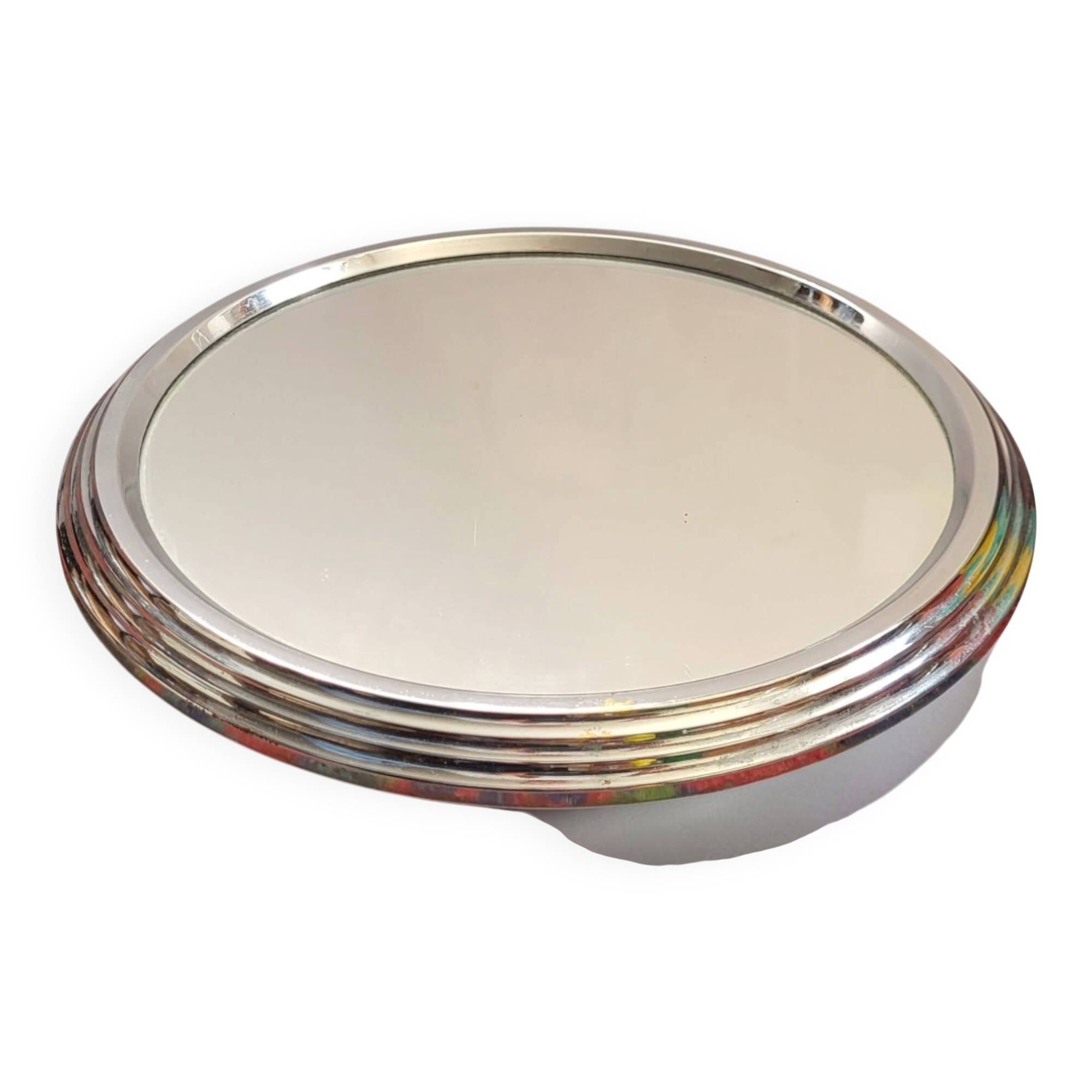 Round chrome metal tray D.27