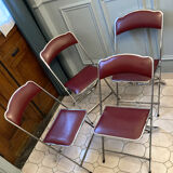 4 vintage folding chairs in chrome