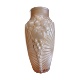 Vase Art déco  verre moulé signé Souchon Neuvesel 1908