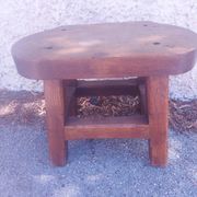 Brutalist wooden stool