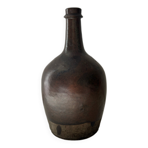 Bouteille en grès brun - bicolore