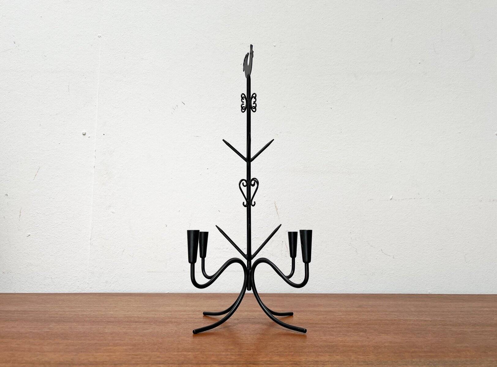 Mid-century Scandinavian metal candle holder by Gunnar Ander, 1960s.