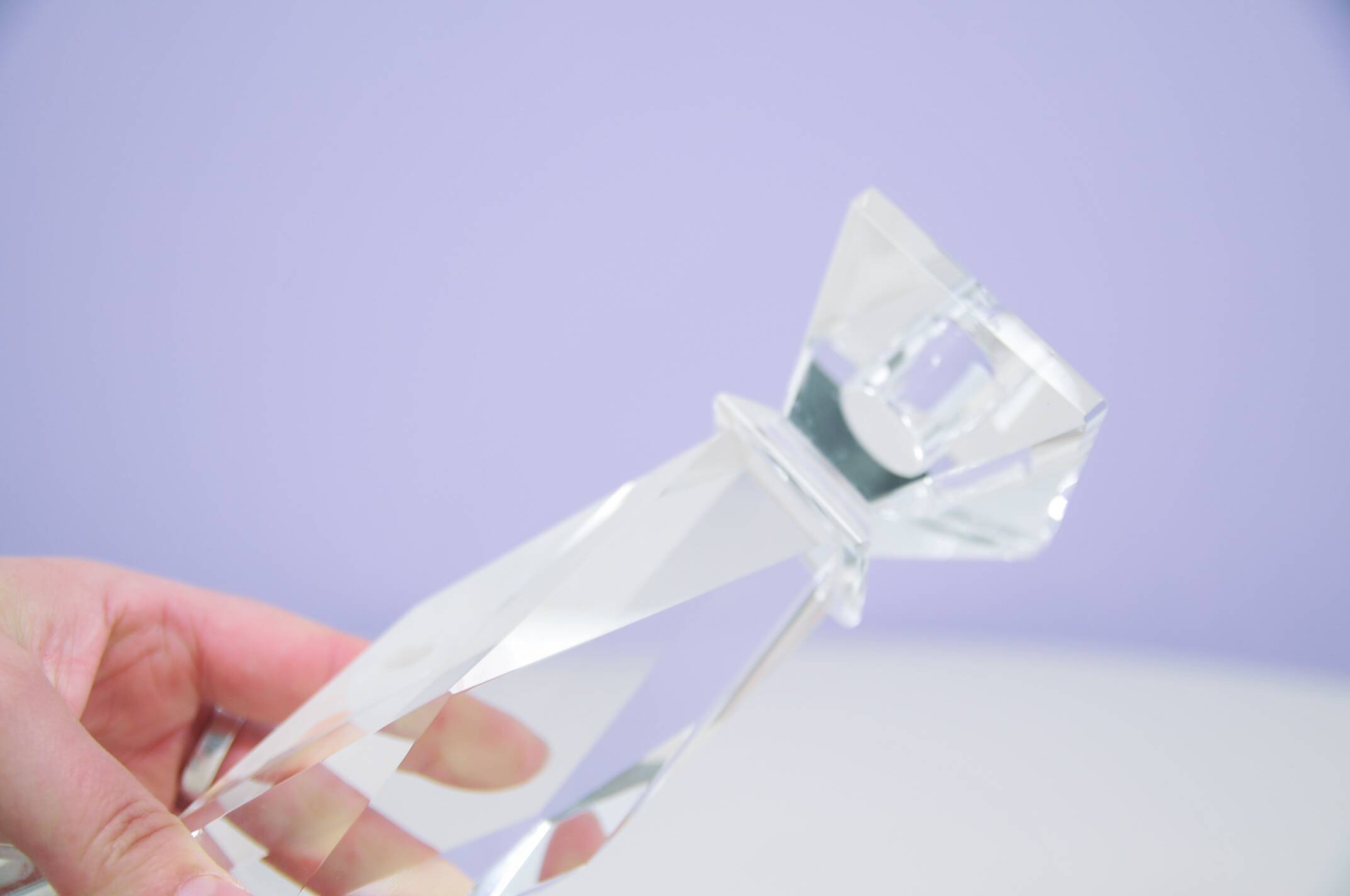 bougeoir en verre vintage haut