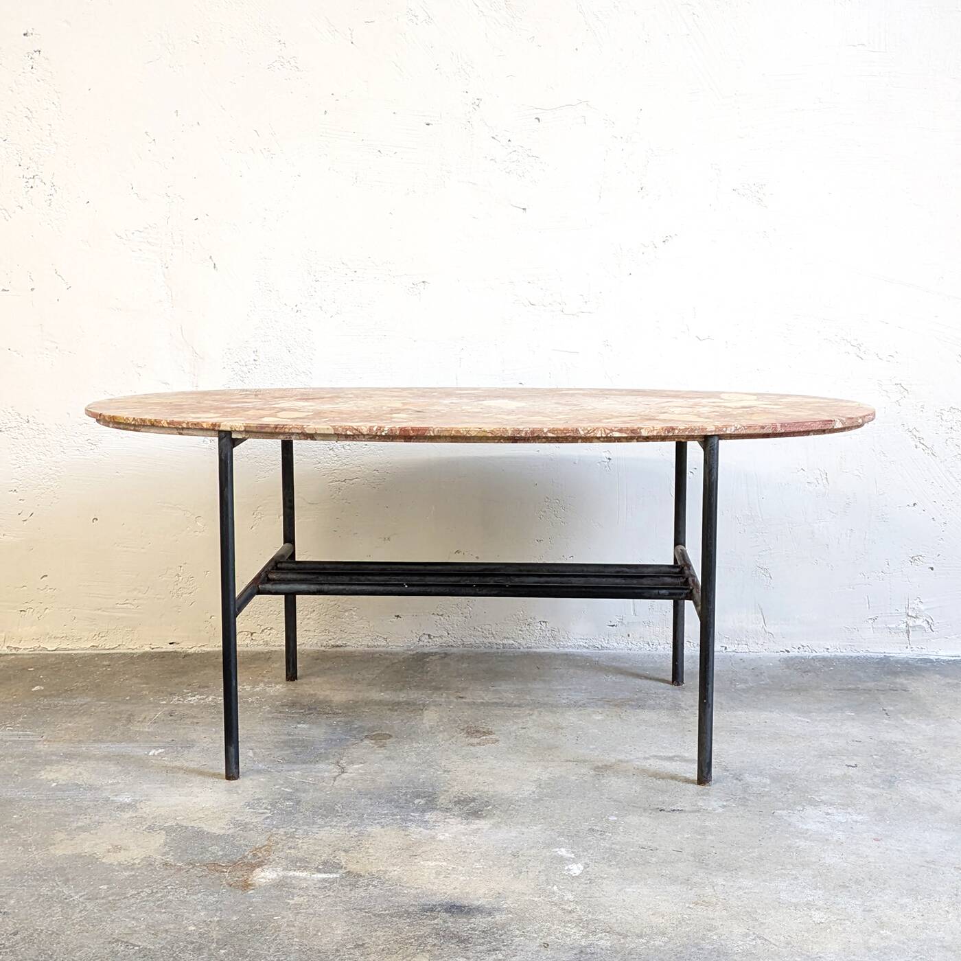 Marble and steel coffee table