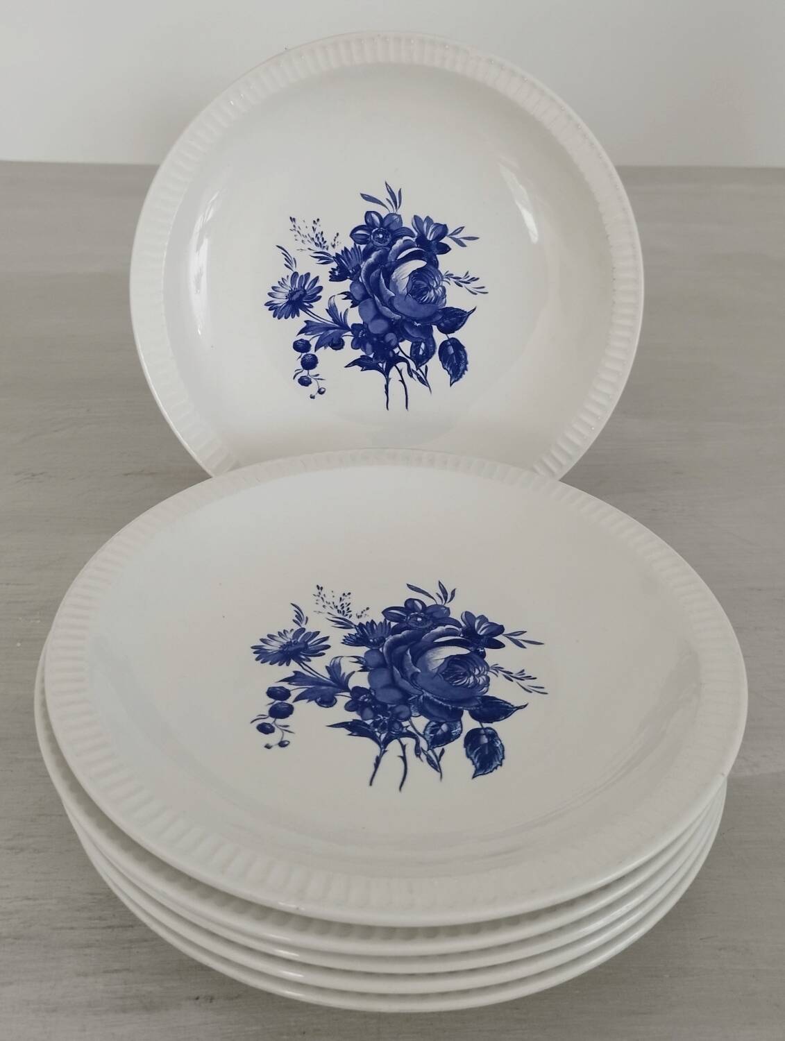 Old Earthenware Dinner Plates Sarreguemines Riva Bella Vintage