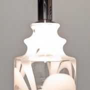 Suspension en verre Murano marbré blanc, Italie vers 1970