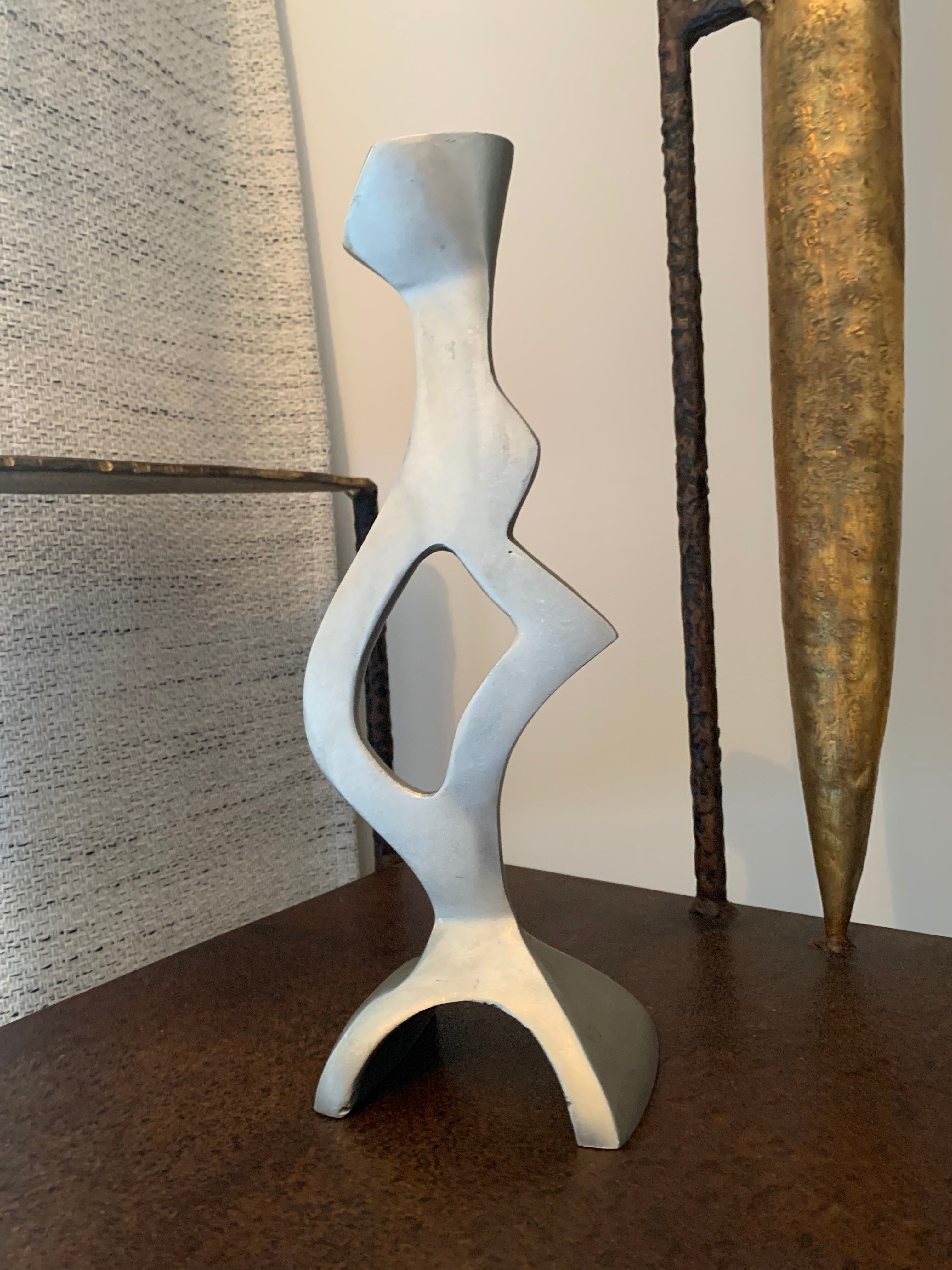 Free-form aluminum candle holder, 1970