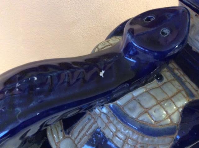 Blue ceramic elephant