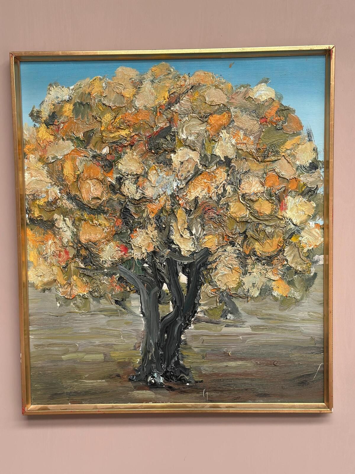 Original Swedish Oil On Canvas – “Chestnut Tree In Bloom” By Nils Olsson – Signed – Vintage & Framed – 83 × 72.5 Cm (32.7" × 28.5")