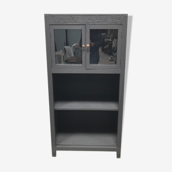 Armoire vitrée noir mat années 30