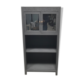 Matte 1930s black glass cabinet