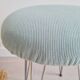 Antique metal and blue velvet stool, 1960s
