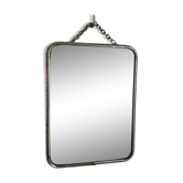 Vintage barber mirror with chain