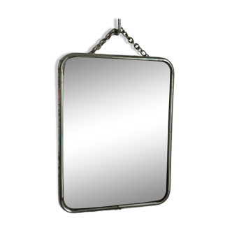 Vintage barber mirror with chain