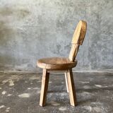 Small child's chair in natural blond teak back with three bars