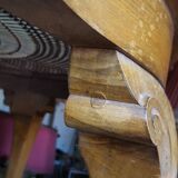 English-style coffee table wood and caning