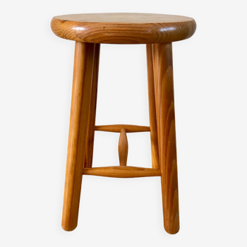 petit tabouret en pin années 60