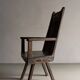 Antique primitive carved oak arm chair, Belgium