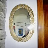 Vintage brass mirror by thomas pysse dk denmark 1950