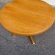 Baumann round extendable Scandinavian dining table with central leg, 1960s oak