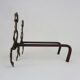 Old pair of chenets, fire dog in bronze and French neoclassical cast iron