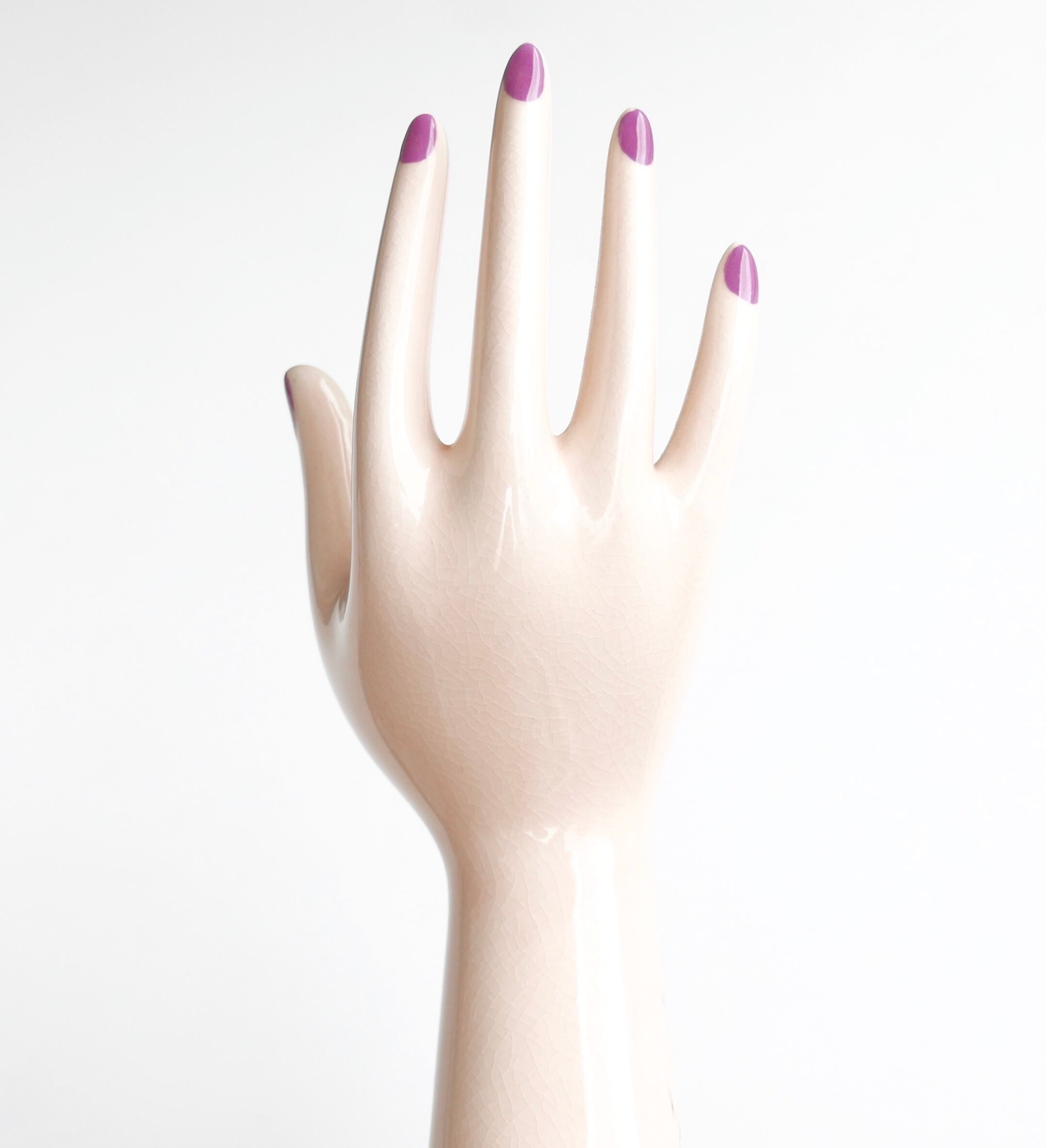 Hand baguier pink vase, 70s