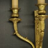 Série de 5 grandes appliques, carquois et têtes de belier, style Louis XVI - bronze
