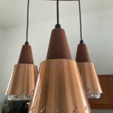 Scandinavian Boomerang chandelier from the 60s in teak, metal and glass