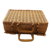 Vintage wicker suitcase