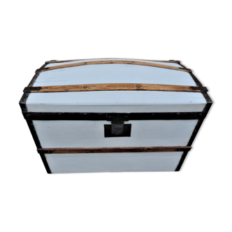 Old wooden bulging trunk