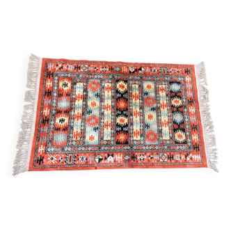 Tapis soie et coton vintage