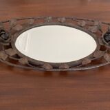 Mirror or centerpiece wrought iron Art Deco signed.