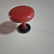 vintage red metal coat rack