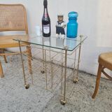 Side table, rolling trolley, vintage vinyl door